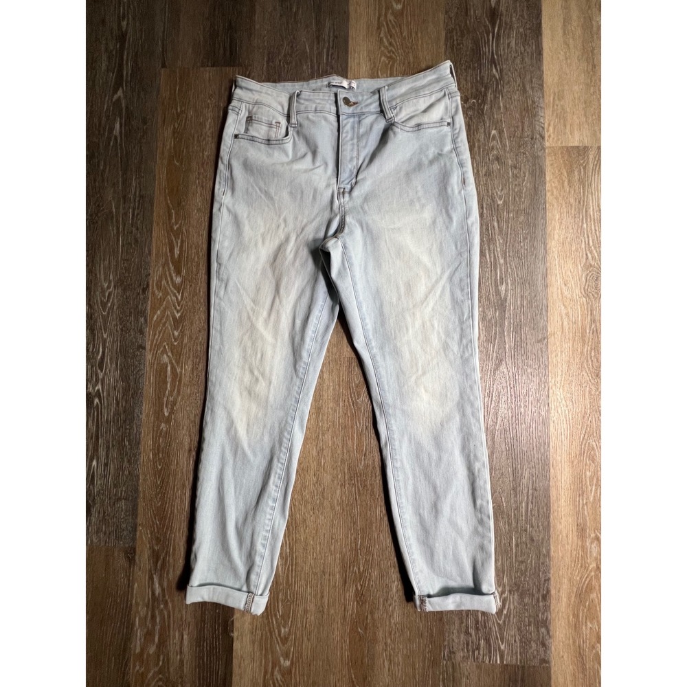 Nine West Skinny Ankle Jeans Womens 12 Light Blue High Rise Stretch Denim